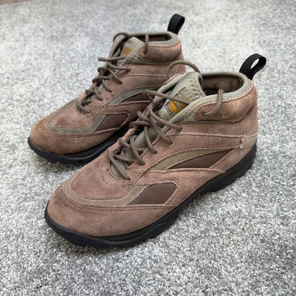 VTG 90s Nike ACG Womens Regrind Sneaker Boot Sz 6 Brown Suede Trail Hiking Shoe